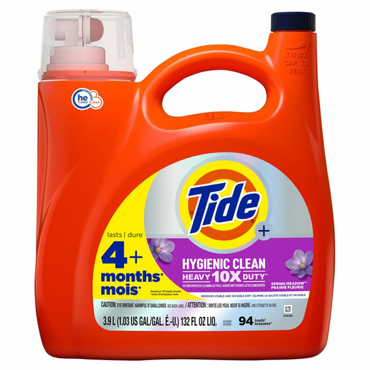 Tide + Hygienic Clean Heavy Duty 10x Detergent, Spring Meadow (132 fl ...