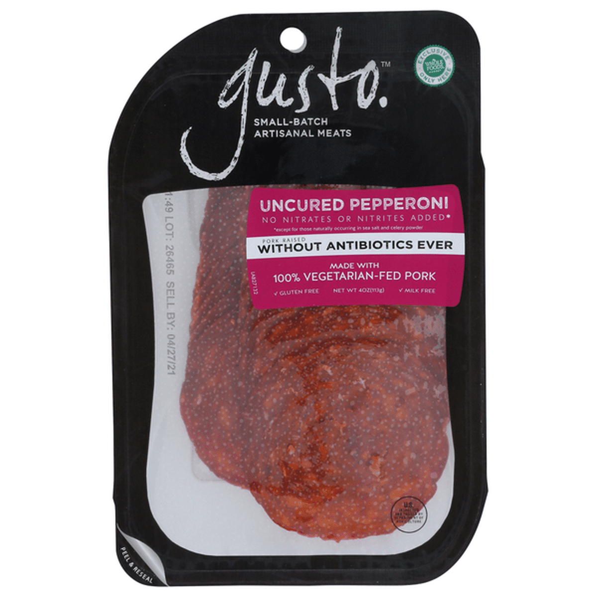 Gusto Abf Prescliced Pepperoni Salami (4 oz) Delivery or Pickup Near Me ...