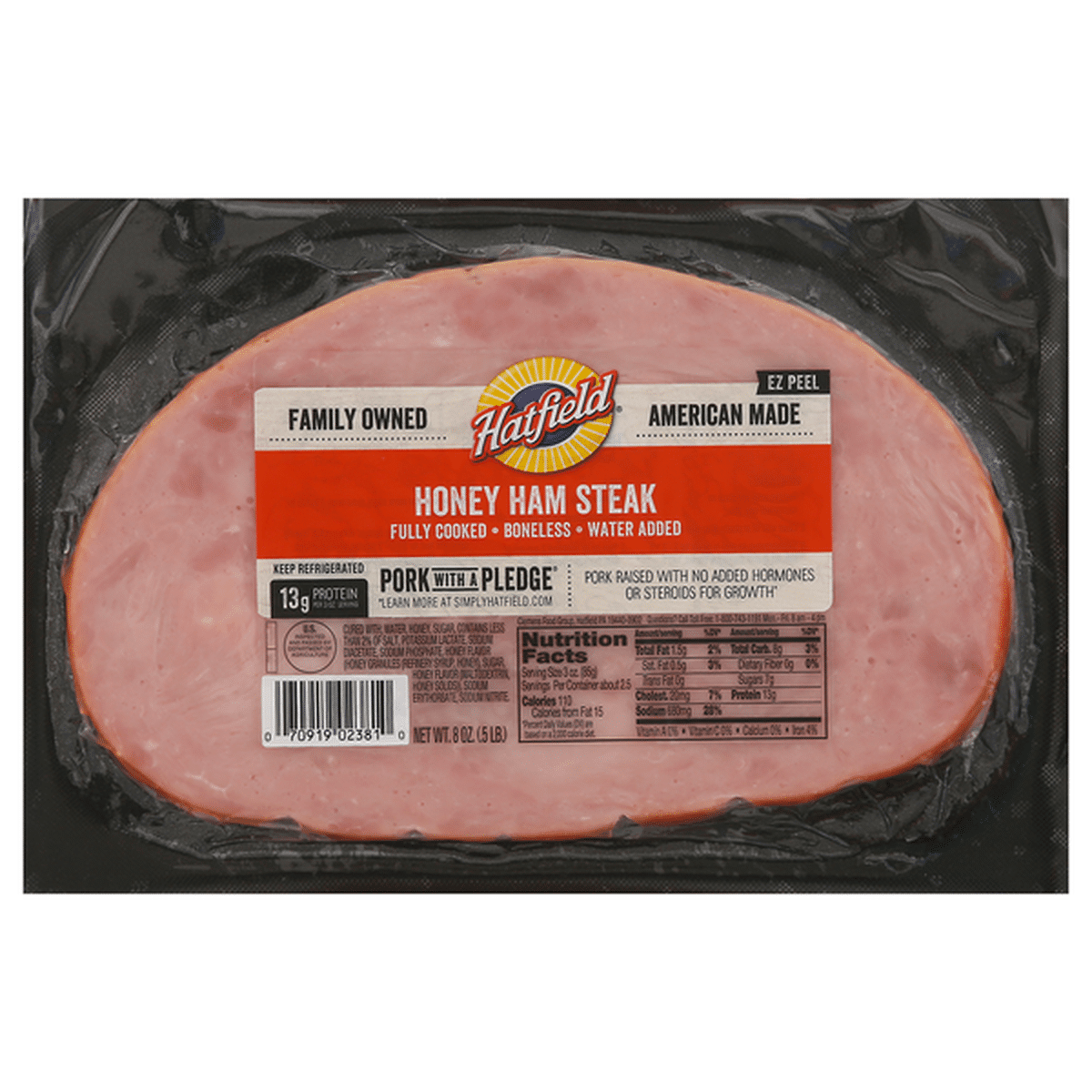 Hatfield Ham Steak Honey Boneless 8 Oz Delivery Or Pickup Near Me Instacart