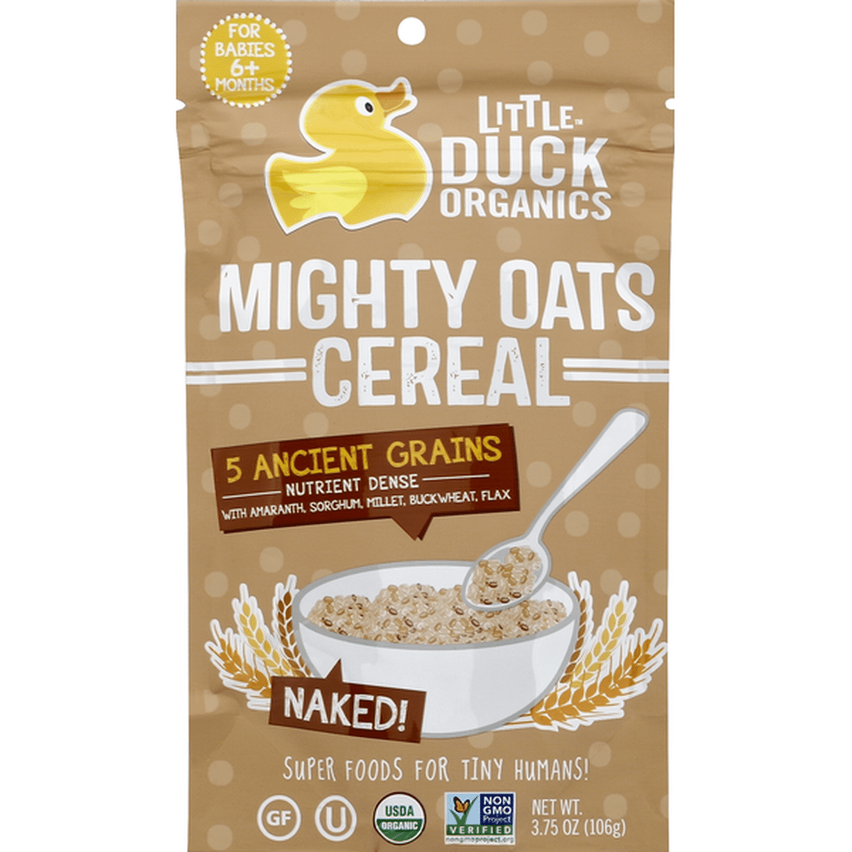 Little Duck Organics Cereal, Might Oats, Naked!, For Babies 6+ Months (3.75  oz) Delivery or Pickup Near Me - Instacart