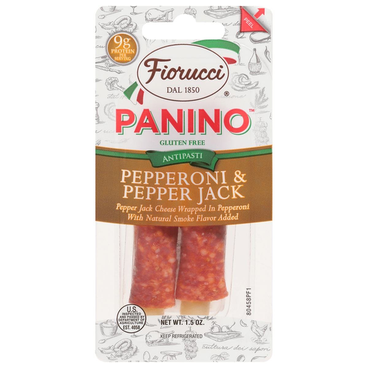 Fiorucci Panino, Gluten Free, Antipasti, Pepperoni & Pepper Jack (1.5 ...