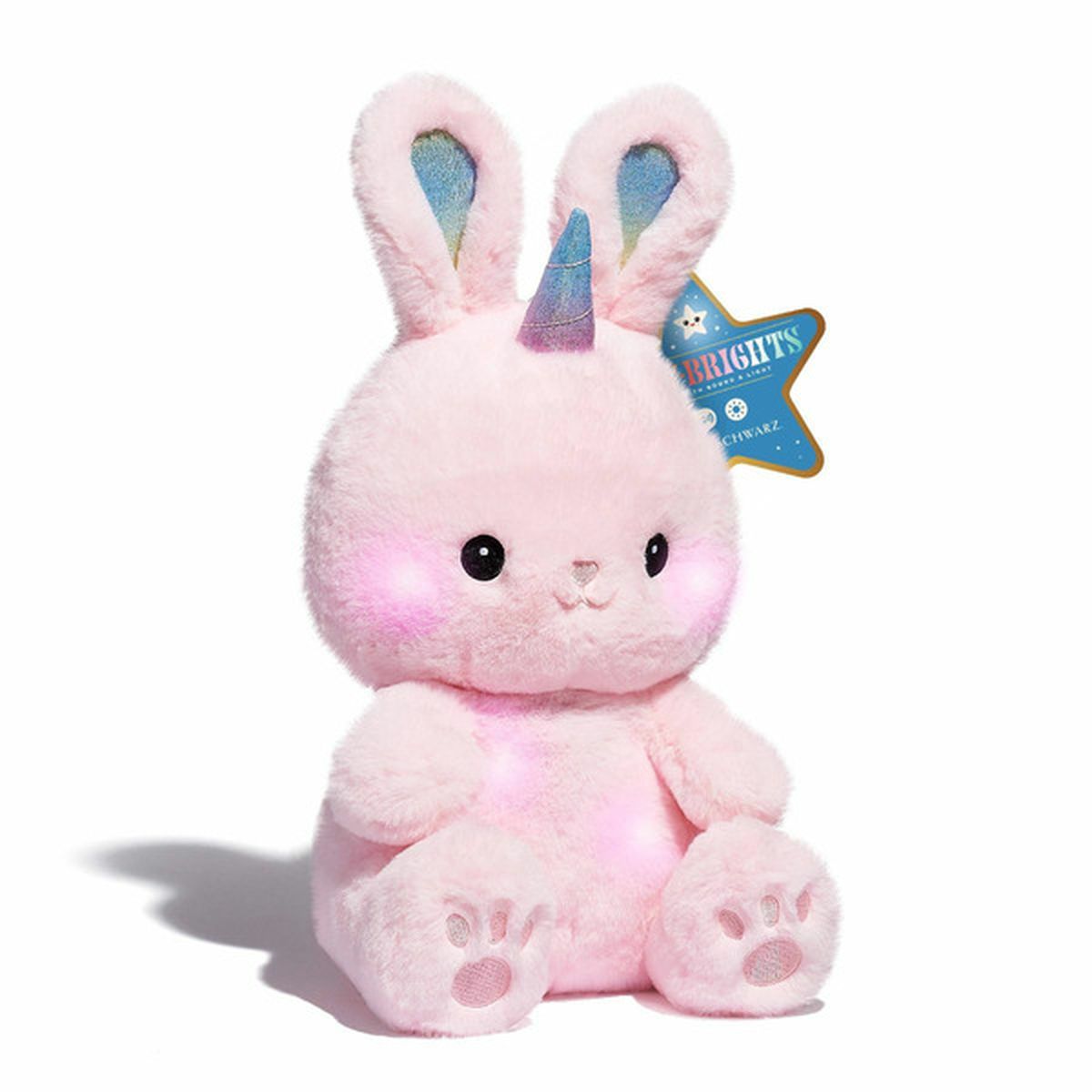 FAO Schwarz Glow Brights LED With Sound Bunnycorn Plush Toy (15 in ...