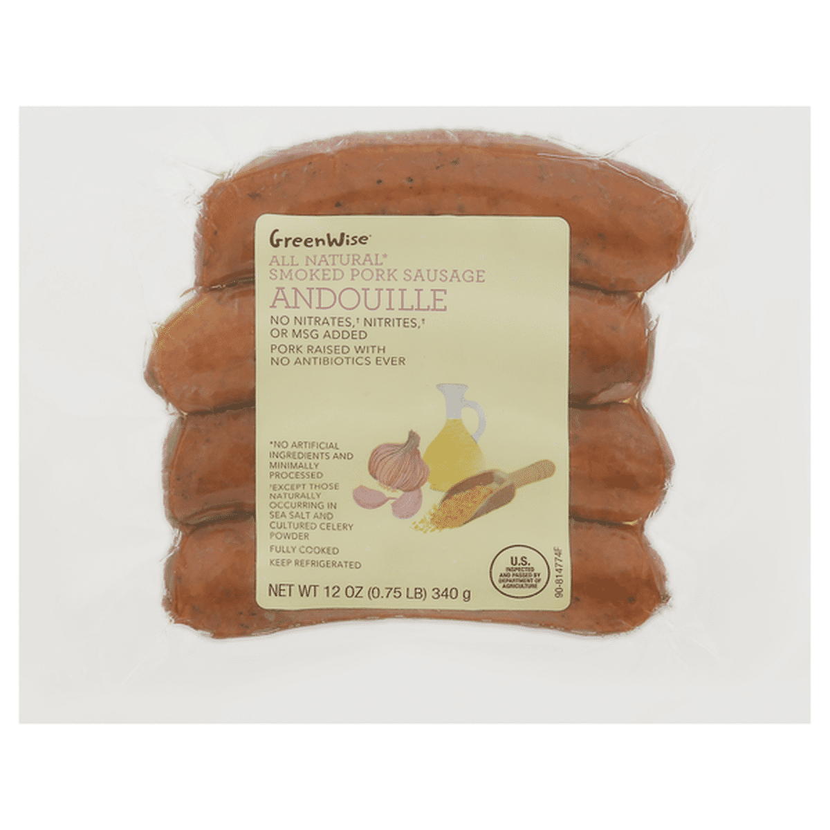 Greenwise Pork Sausage Smoked Andouille 12 Oz Delivery Or Pickup Near Me Instacart