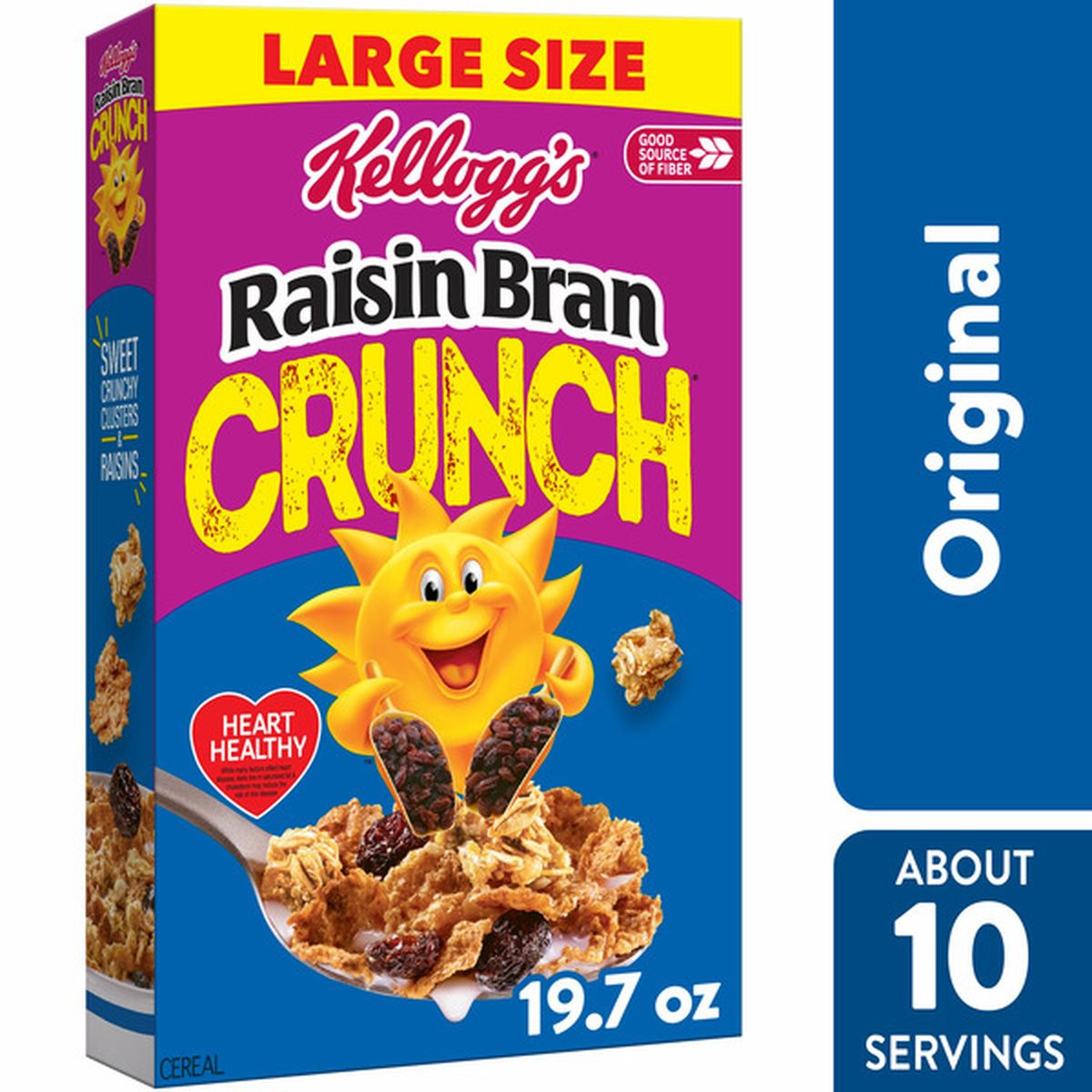 Raisin Bran Breakfast Cereal, Family Breakfast, Fiber Cereal, Original ...