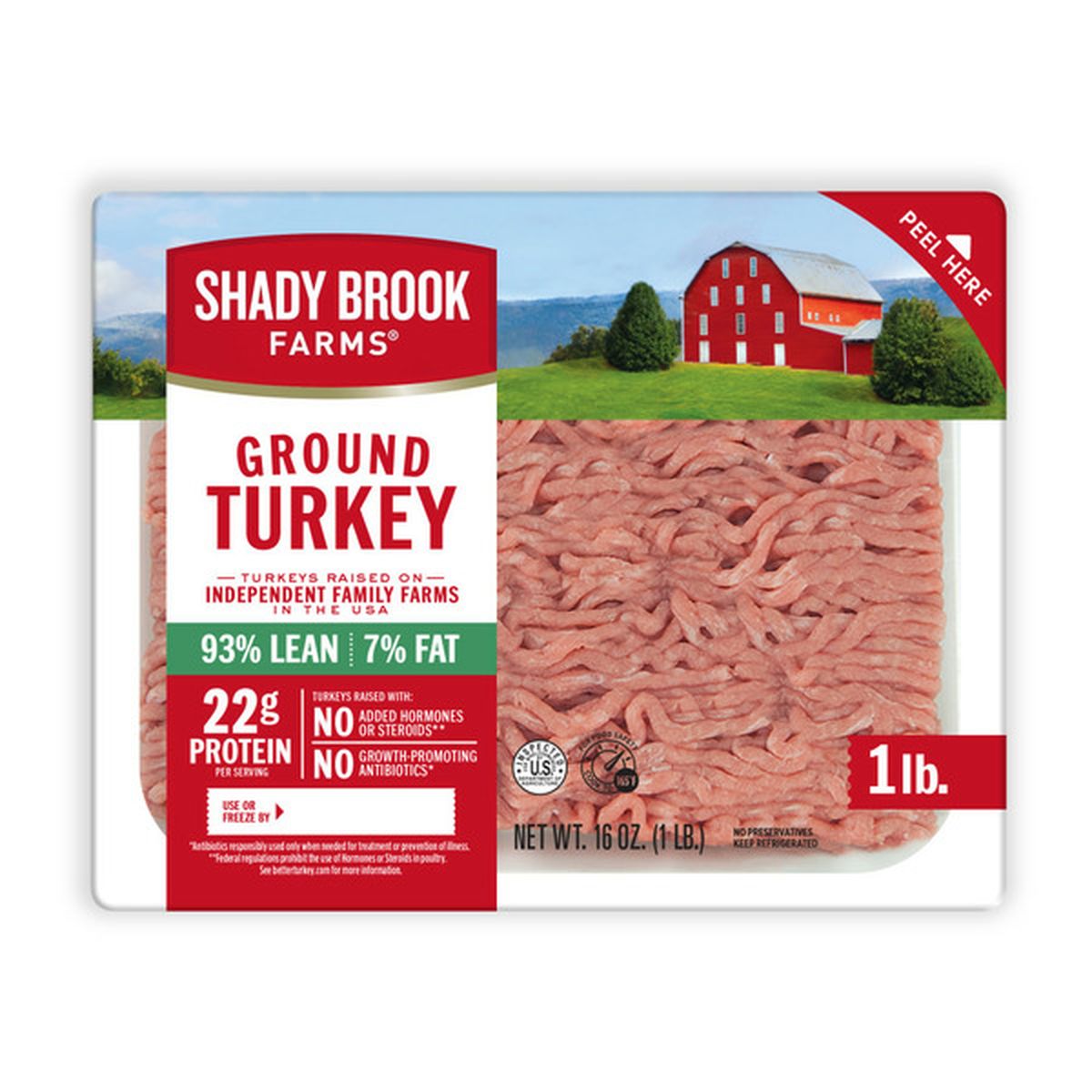 Shady Brook Farms 93 Lean 7 Fat Ground Turkey Tray 1 Lb Delivery