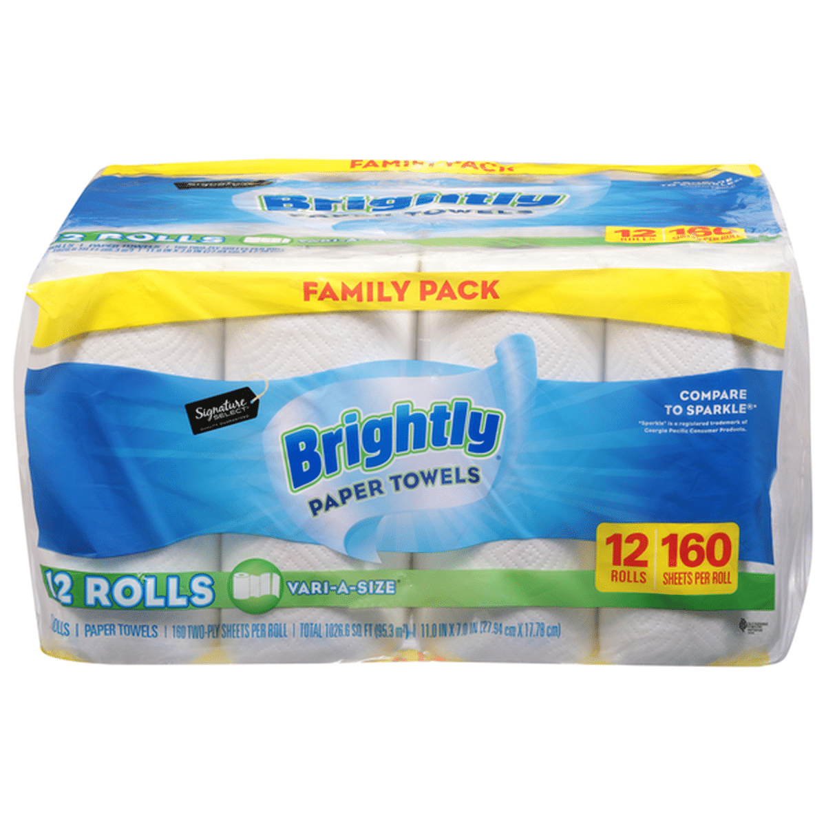 Signature SELECT Brightly Paper Towels, Vari-A-Size, Two-Ply, Family ...