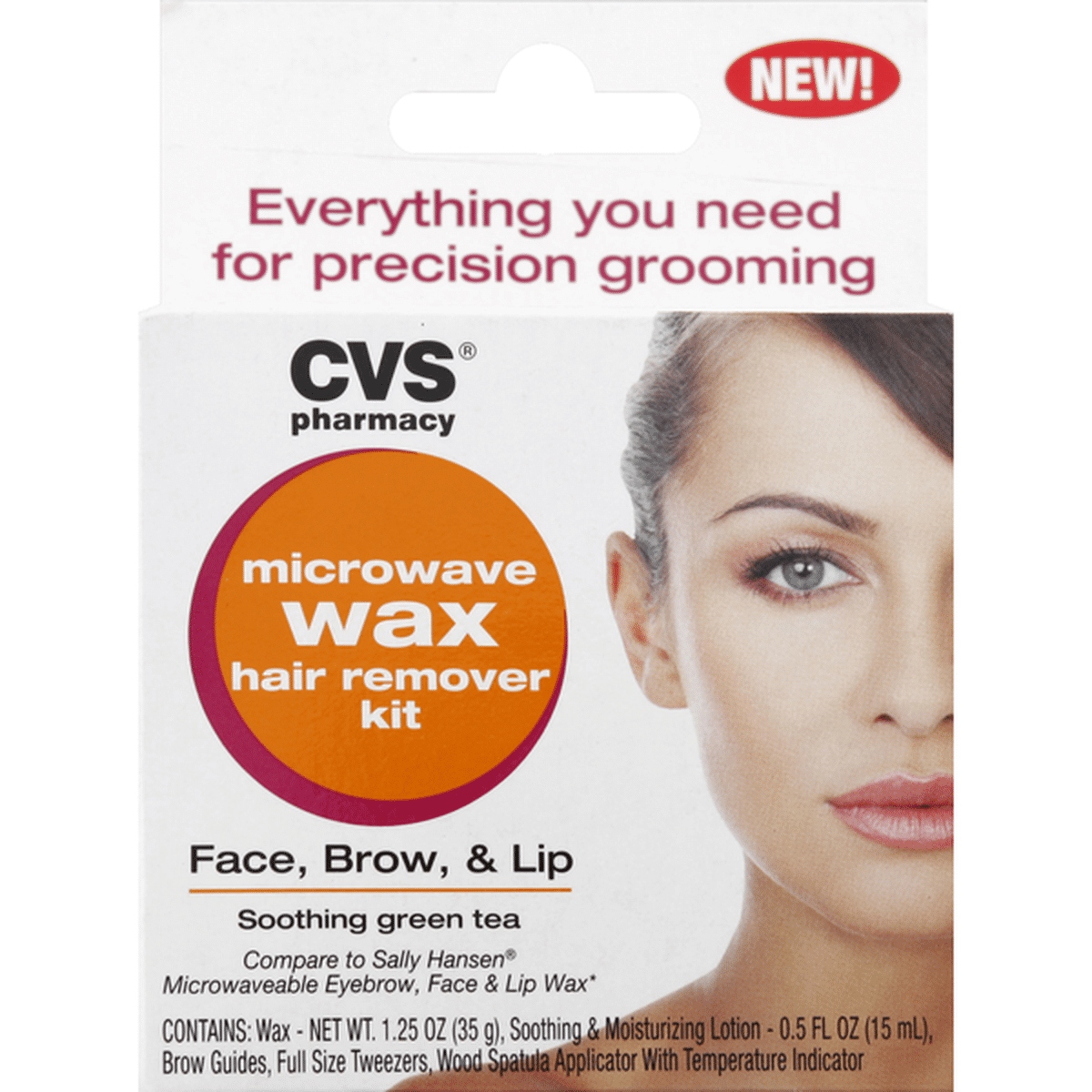 CVS Pharmacy Hair Remover Kit Microwave Wax Face Brow Lip