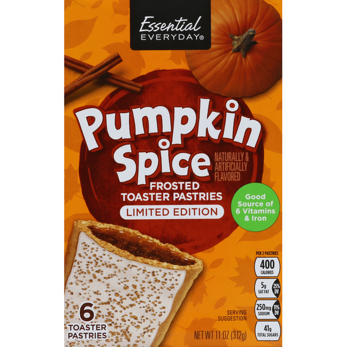 Essential Everyday Toaster Pastries, Frosted, Pumpkin Spice (6 each ...