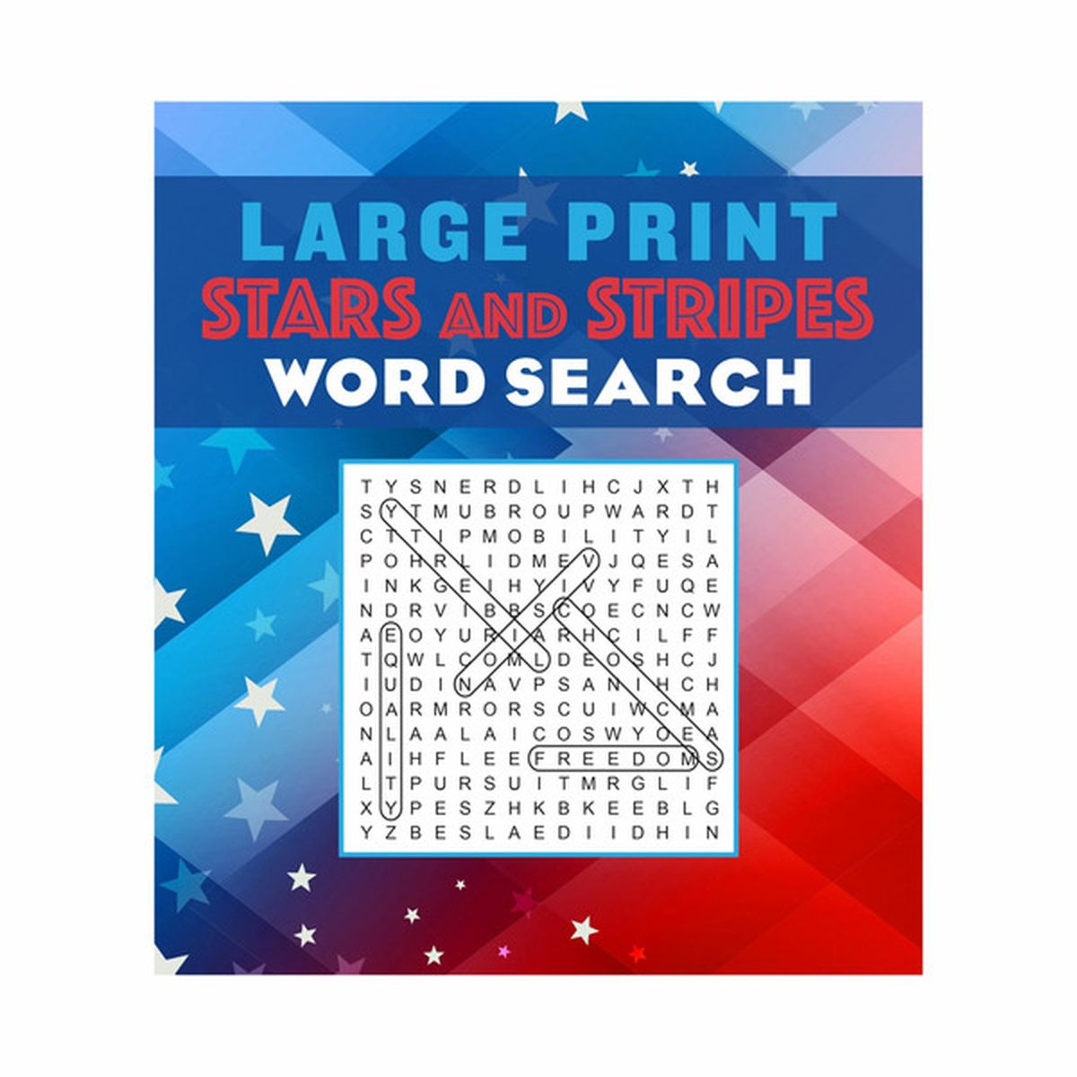 Printers Row Publishing Group Large Print Stars Stripes Word Search