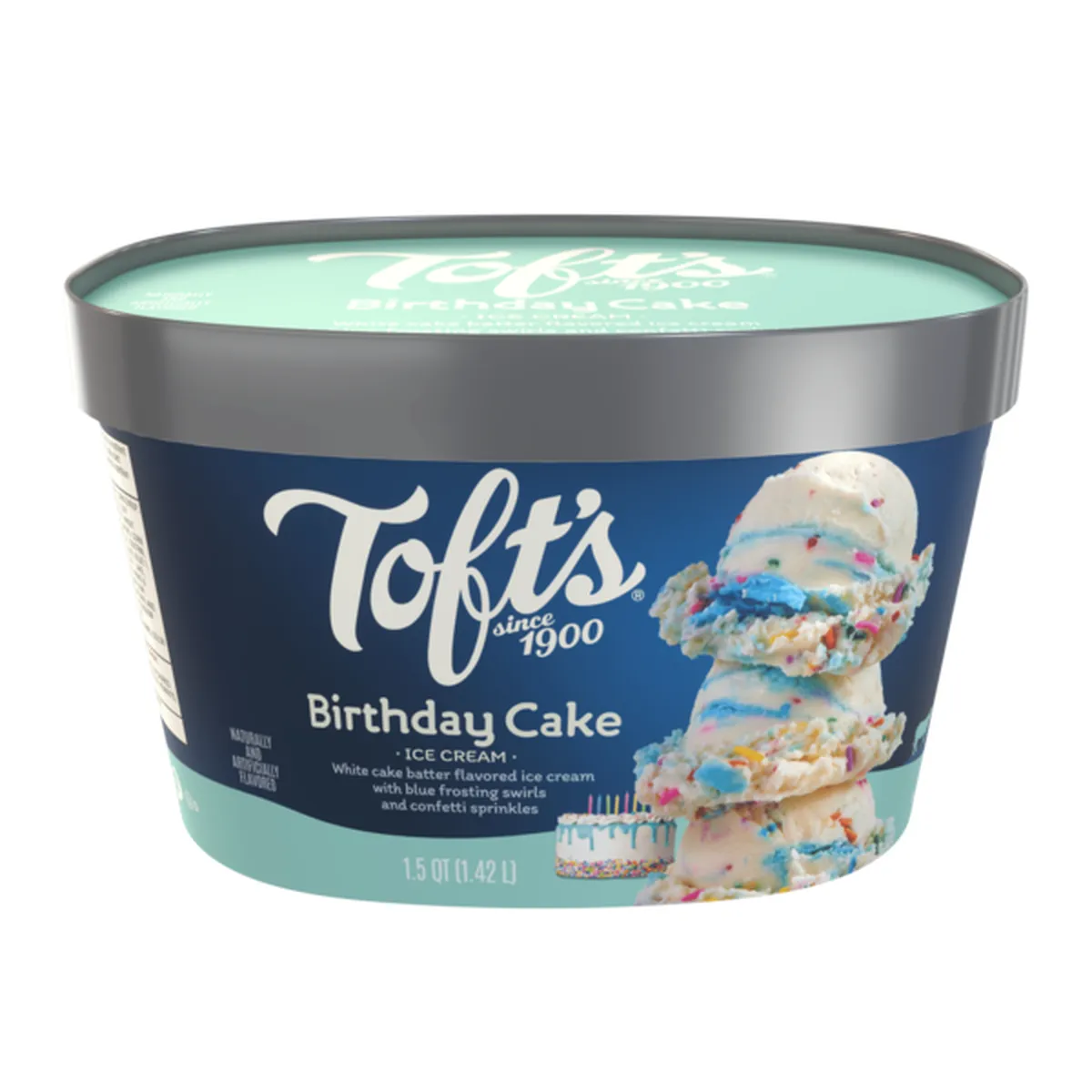 Toft's Birthday Cake White Cake Batter Flavored Ice Cream With Blue ...