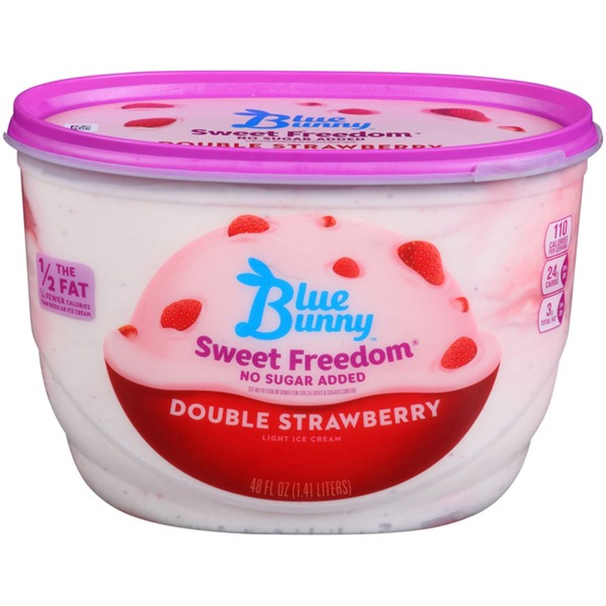 Blue Bunny Double Strawberry Swirl Blue Bunny Sweet Freedom Double Strawberry Swirl Reduced Fat 7638