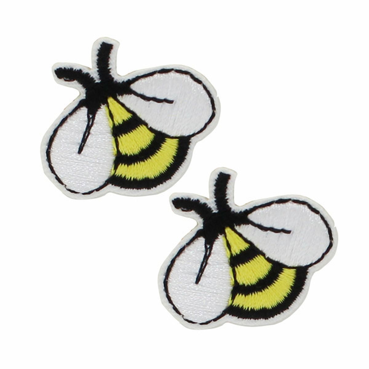 Gwen Studios Embroidered Bumble Bee Iron-on Patch Appliques, 1 x 1.1 ...