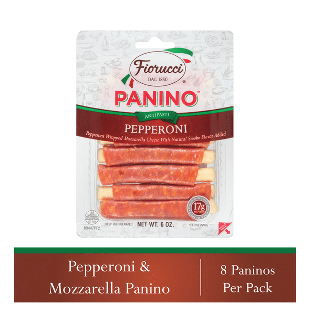 Fiorucci Pepperoni Wrapped Mozzarella Cheese Panino, Easy to Open ...