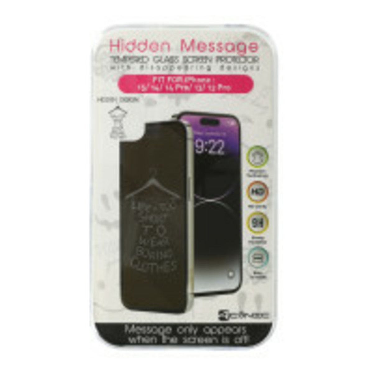 ACONIC Hidden Message Screen Protector for iPhone 15 14 1 ct