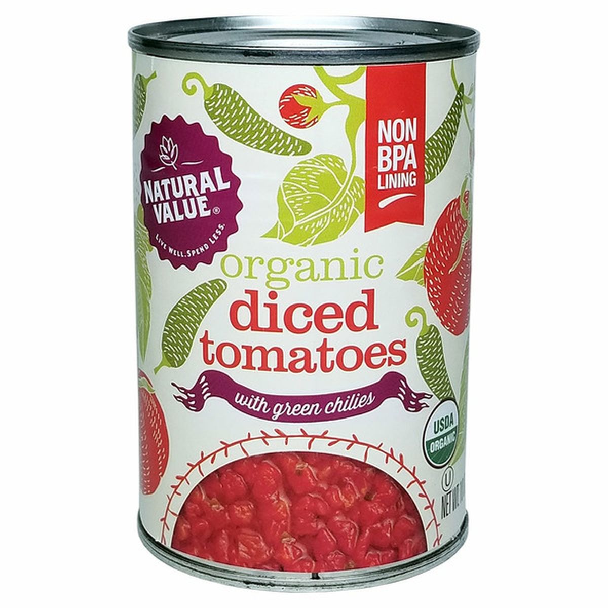 Natural Value Organic Diced Tomatoes With Green Chilies Can 10 Oz Delivery Or Pickup Near Me 7696