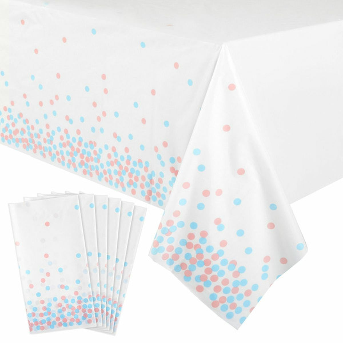 Sparkle Bash Disposable Plastic Table Covers With White Confetti For