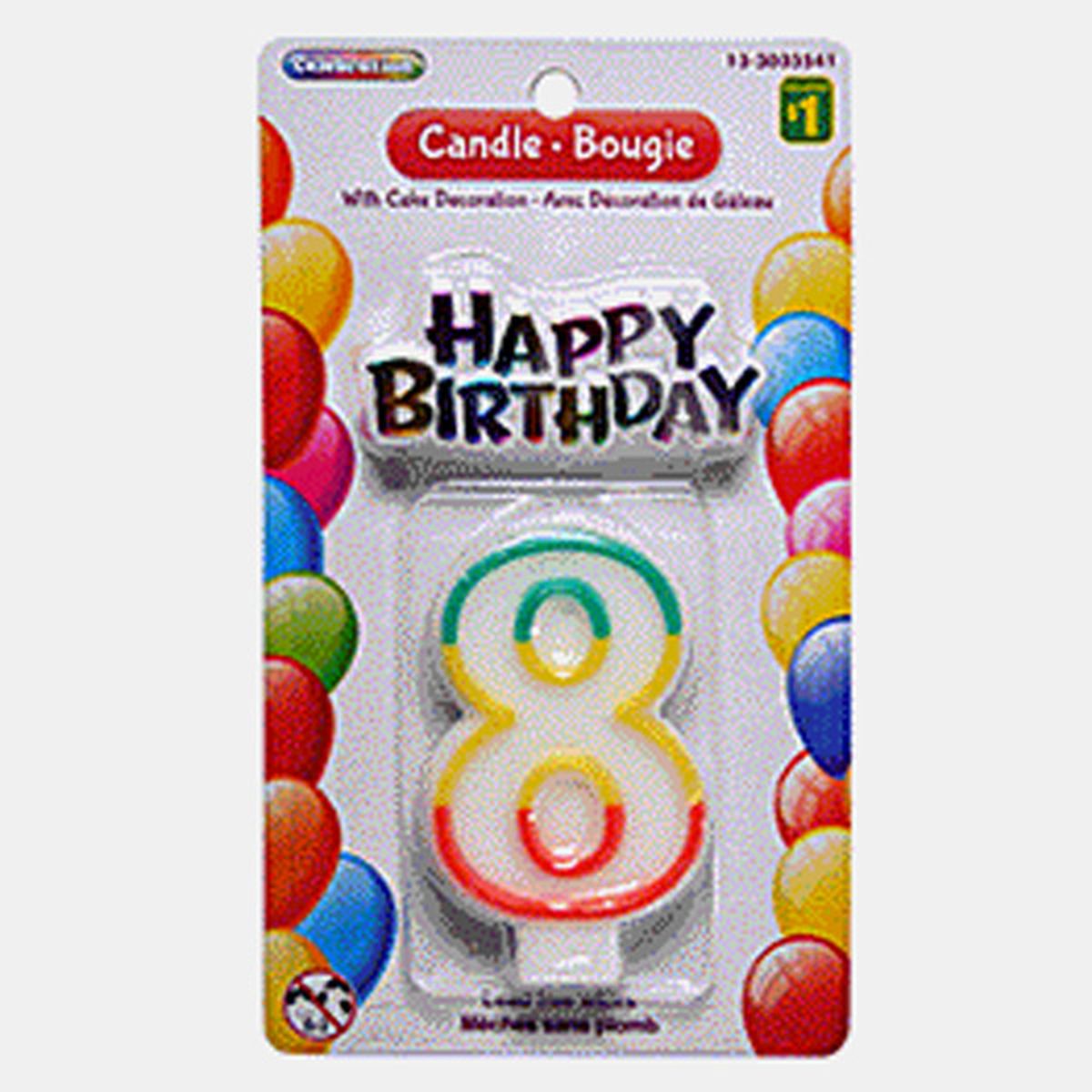 Dollarama L.P. Birthday Number Candle With Cake Decor (each) Delivery or  Pickup Near Me - Instacart