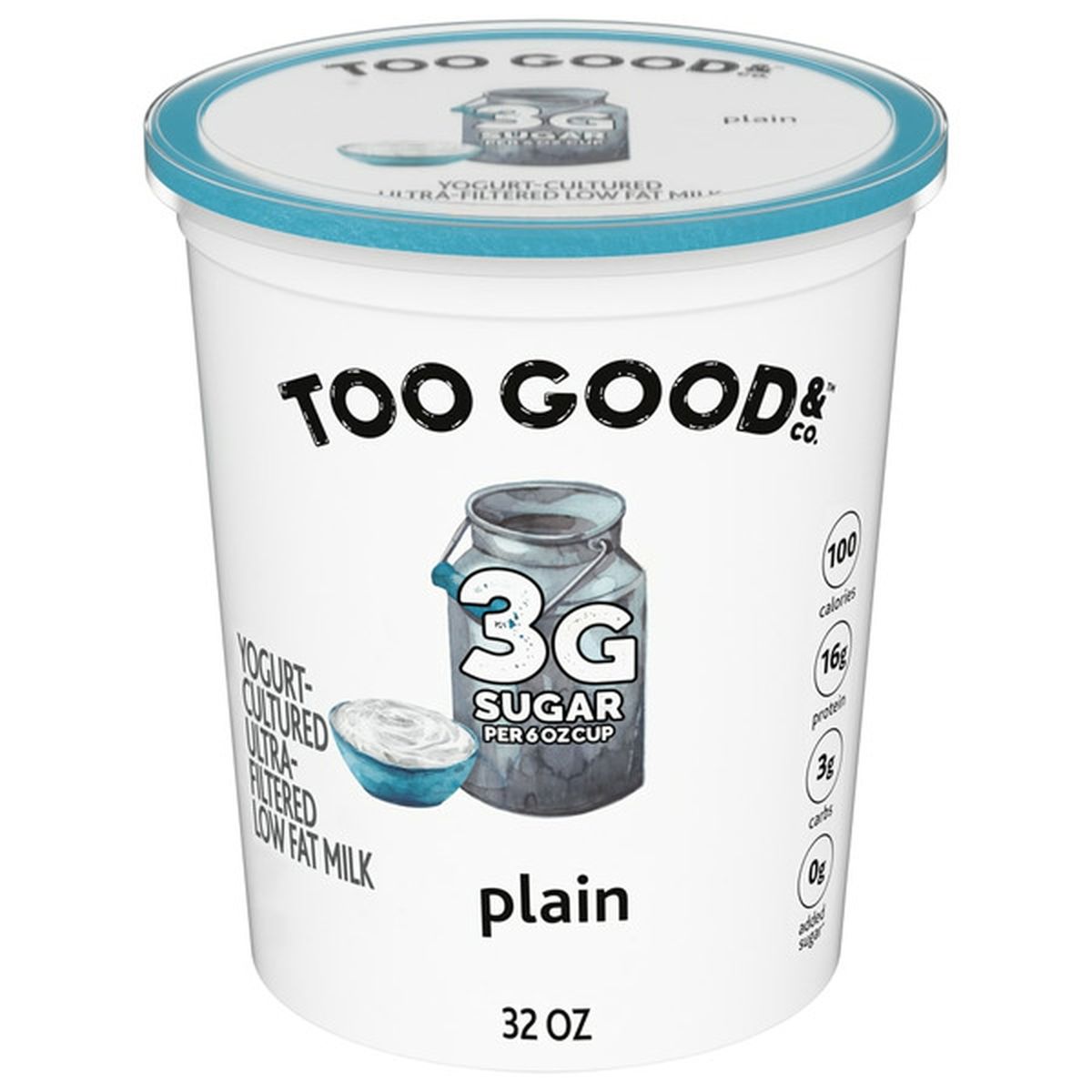 Too Good And Co Plain Low Fat Lower Sugar Gluten Free Greek Yogurt 32 Oz Delivery Or Pickup