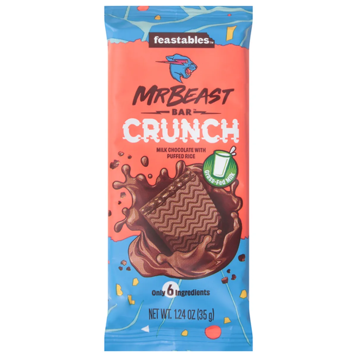 Feastables Milk Chocolate, with Puffed Rice, Crunch (1.24 oz) Delivery ...