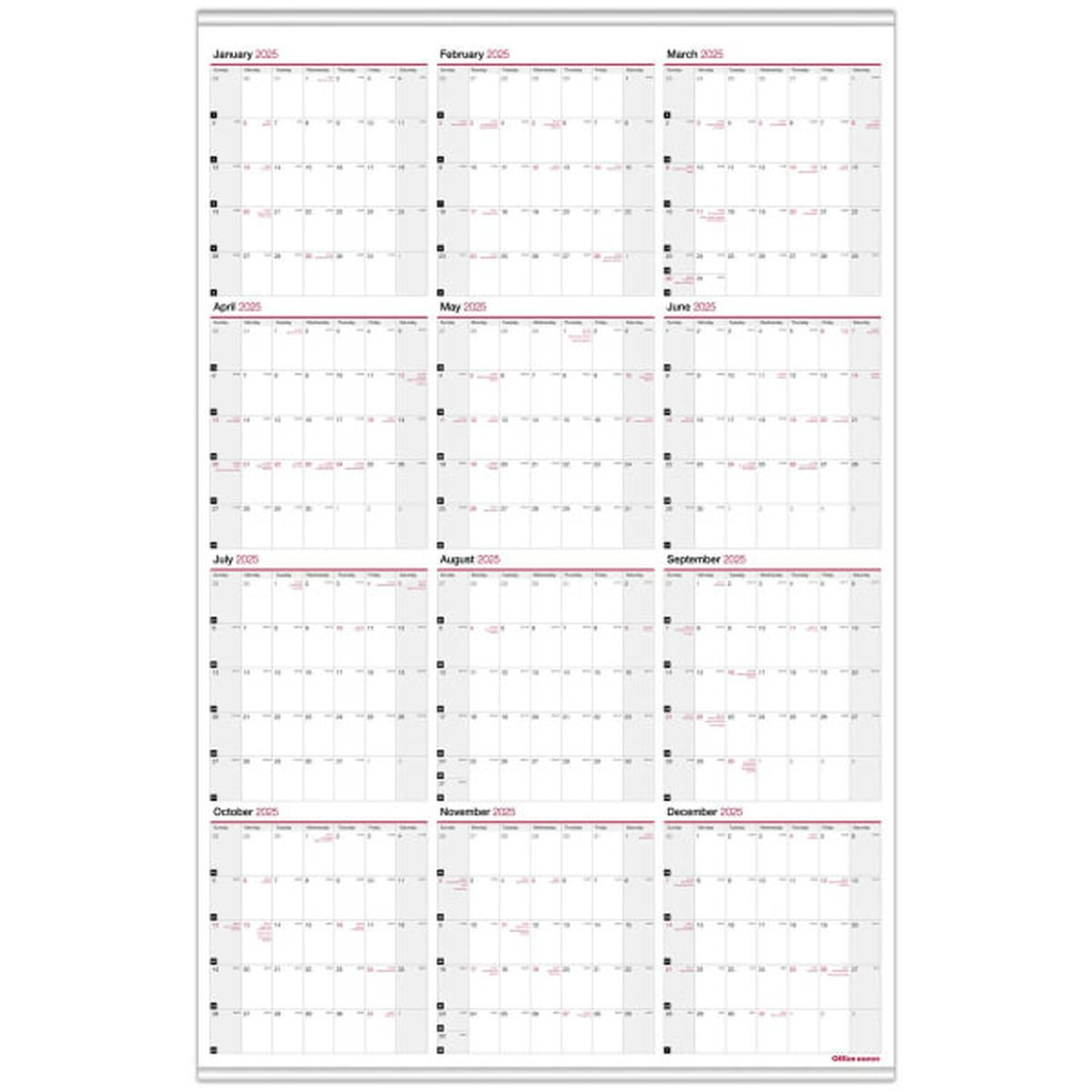 Office Depot January 2025 to December 2025 Traditional Brand Yearly