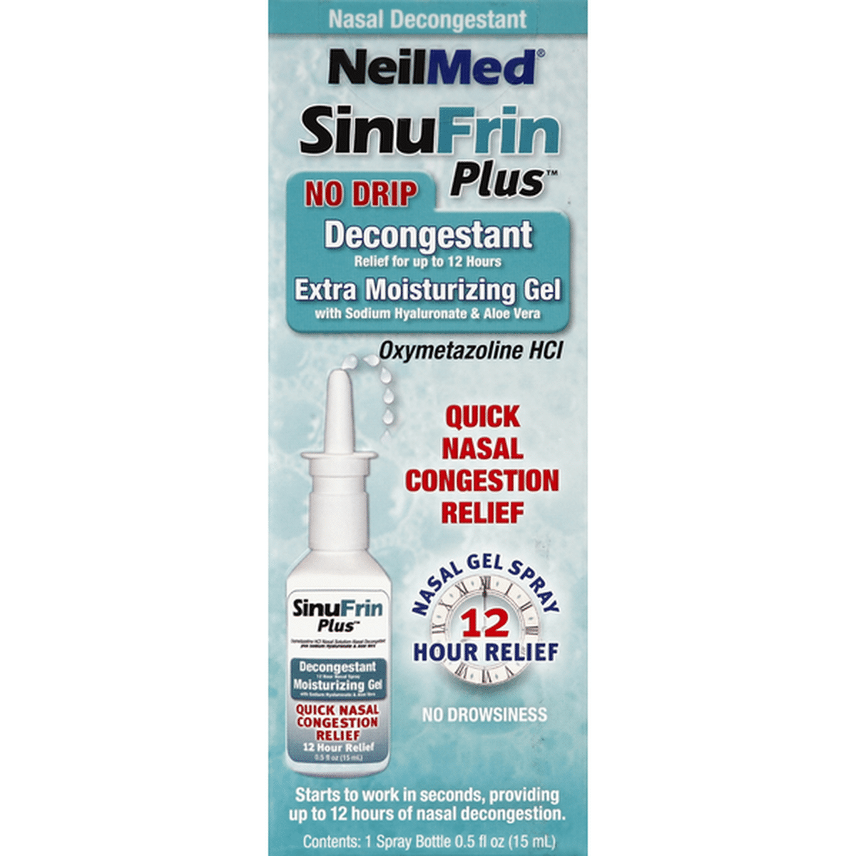 NeilMed SinuFrin, Plus, No Drip, Nasal Gel Spray (0.5 fl oz) Delivery ...