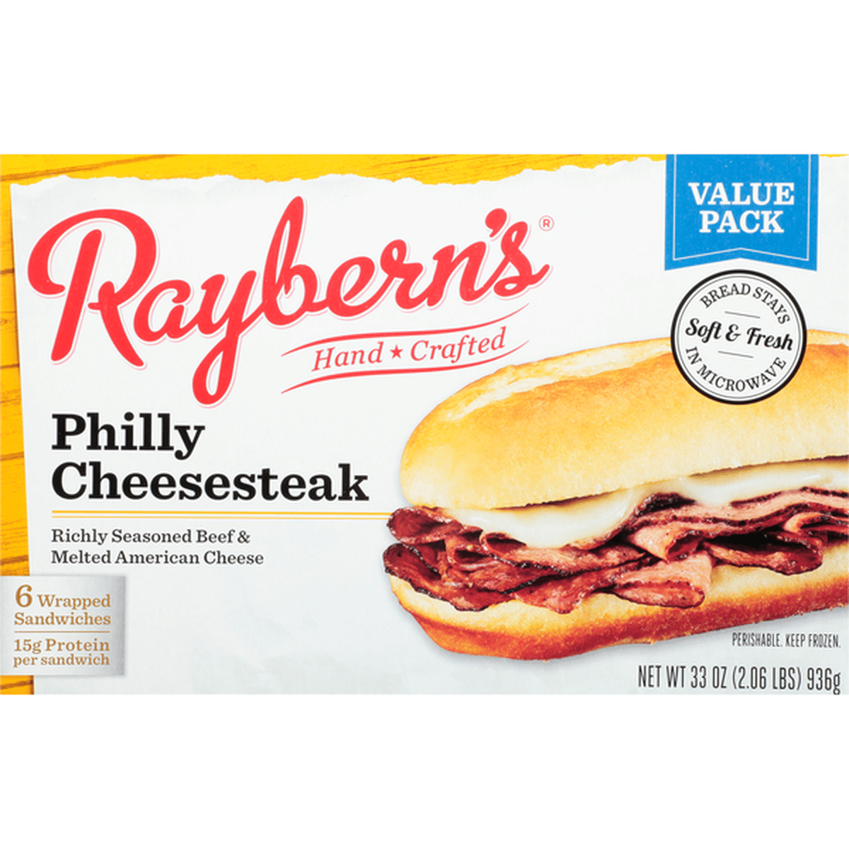 Raybern's Sandwiches, Philly Cheesesteak, Value Pack (6 Each) Delivery ...