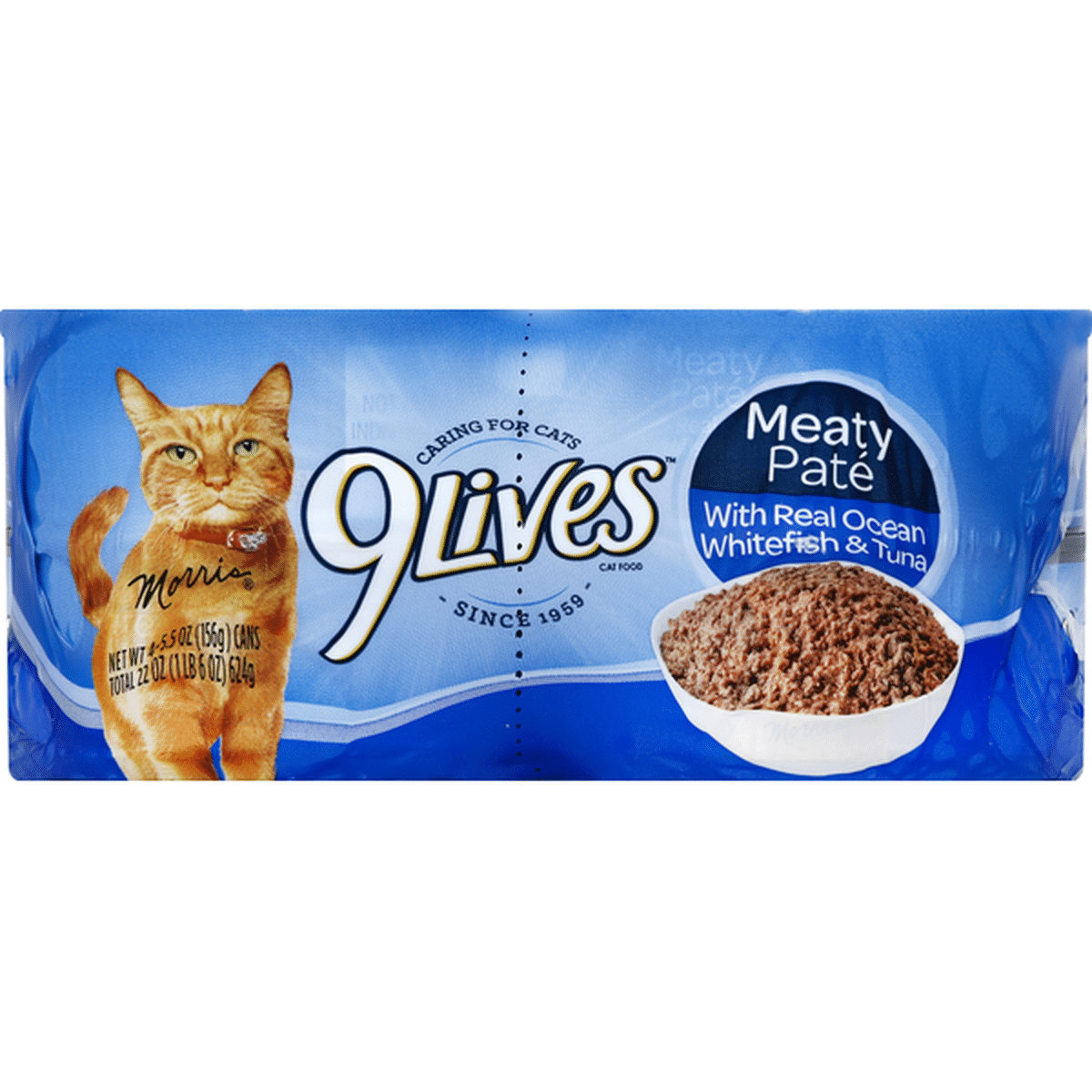 9Lives Cat Food, With Real Ocean Whitefish & Tuna, Meaty Pate (4 Each ...