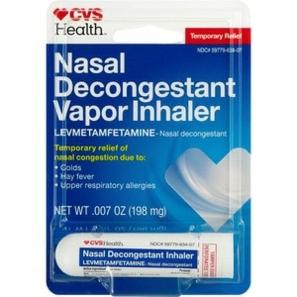 CVS Health Temporary Relief Nasal Decongestant Vapor Inhaler (0.007 oz ...