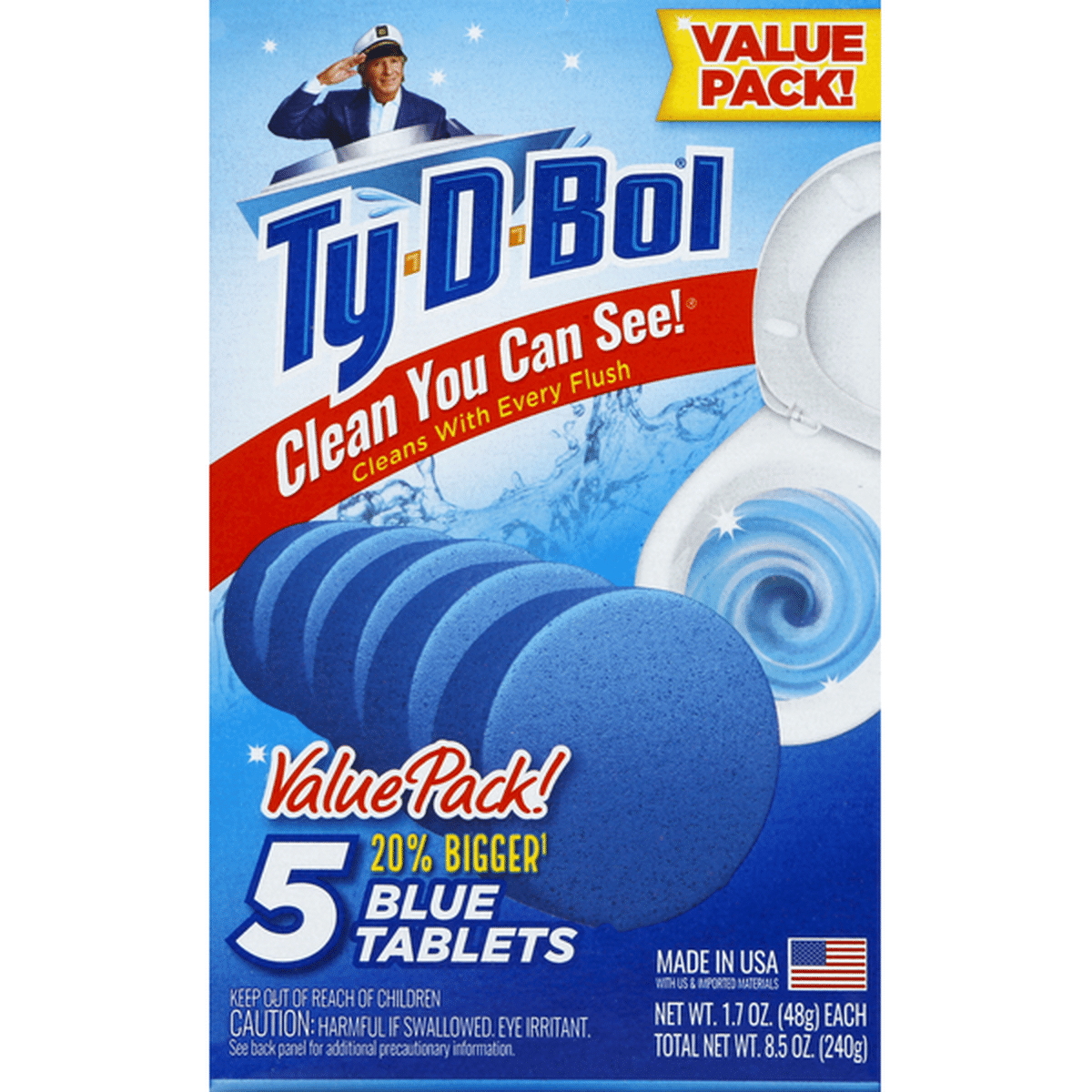 Ty⬝d⬝bol Toilet Cleaner Blue Tablets Value Pack 5 Each Delivery Or Pickup Near Me Instacart