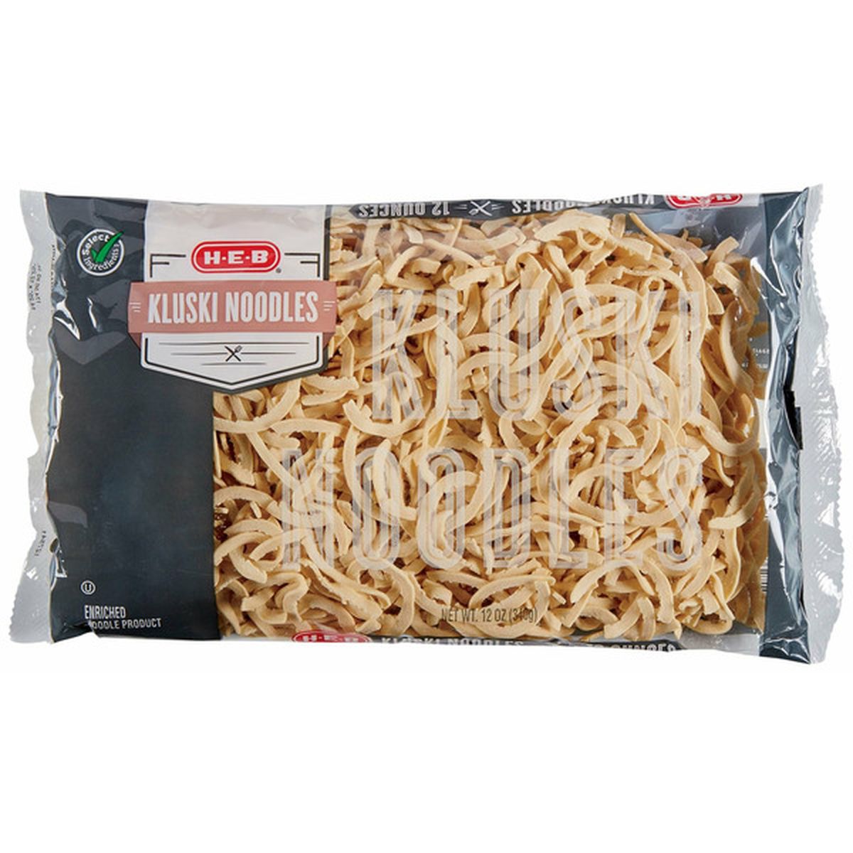 H E B Select Ingredients Enriched Noodle Product Kluski Noodles 12 Oz