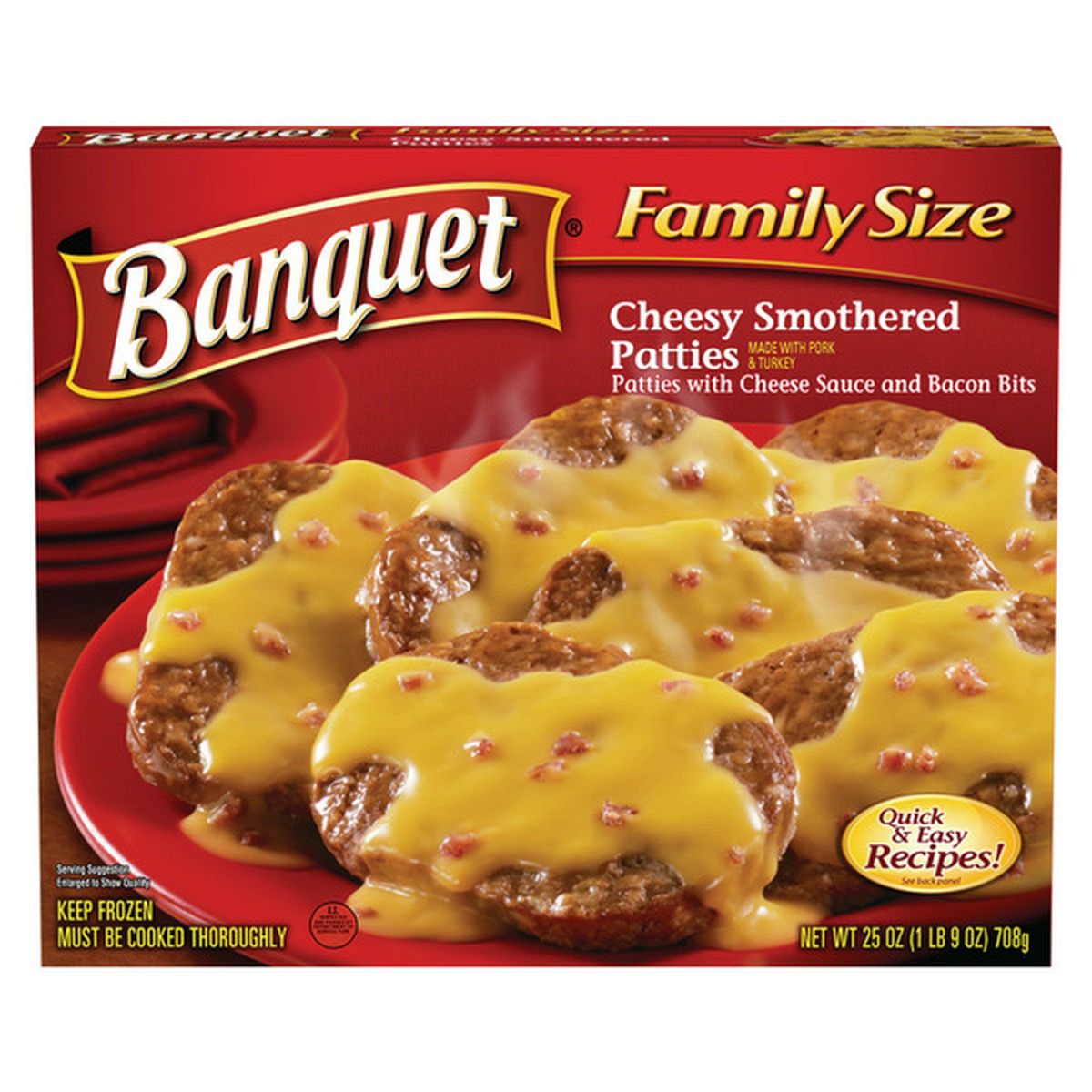 Banquet Family Style Cheesy Smothered Patty (25 oz) Delivery or Pickup Near  Me - Instacart