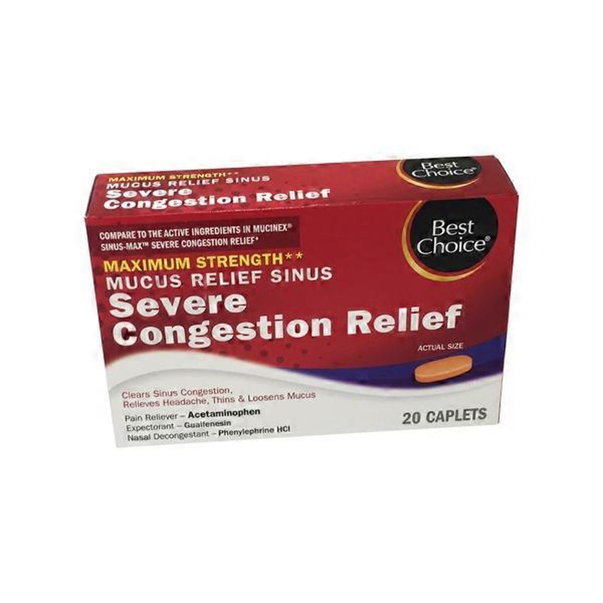 Best Choice Maximum Strength Severe Congestion Relief Acetaminophen ...