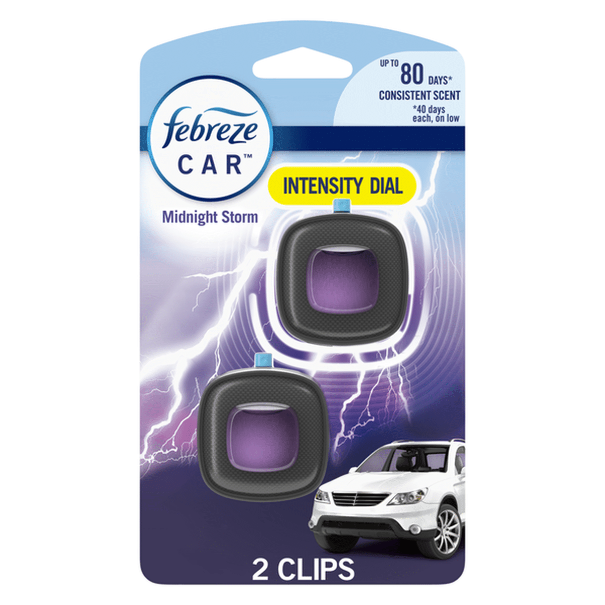 Febreze Car Air Freshener Vent Clip Midnight Storm Scent, Car Vent Clip ...