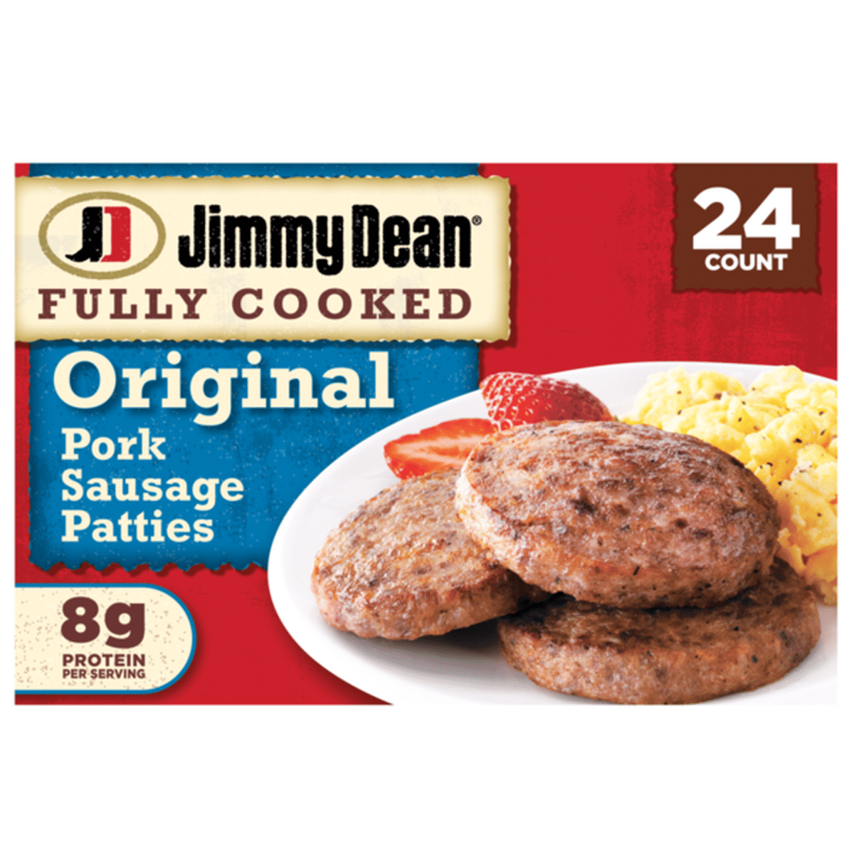 Jimmy Dean Fully Cooked Original Pork Breakfast Sausage Patties 24