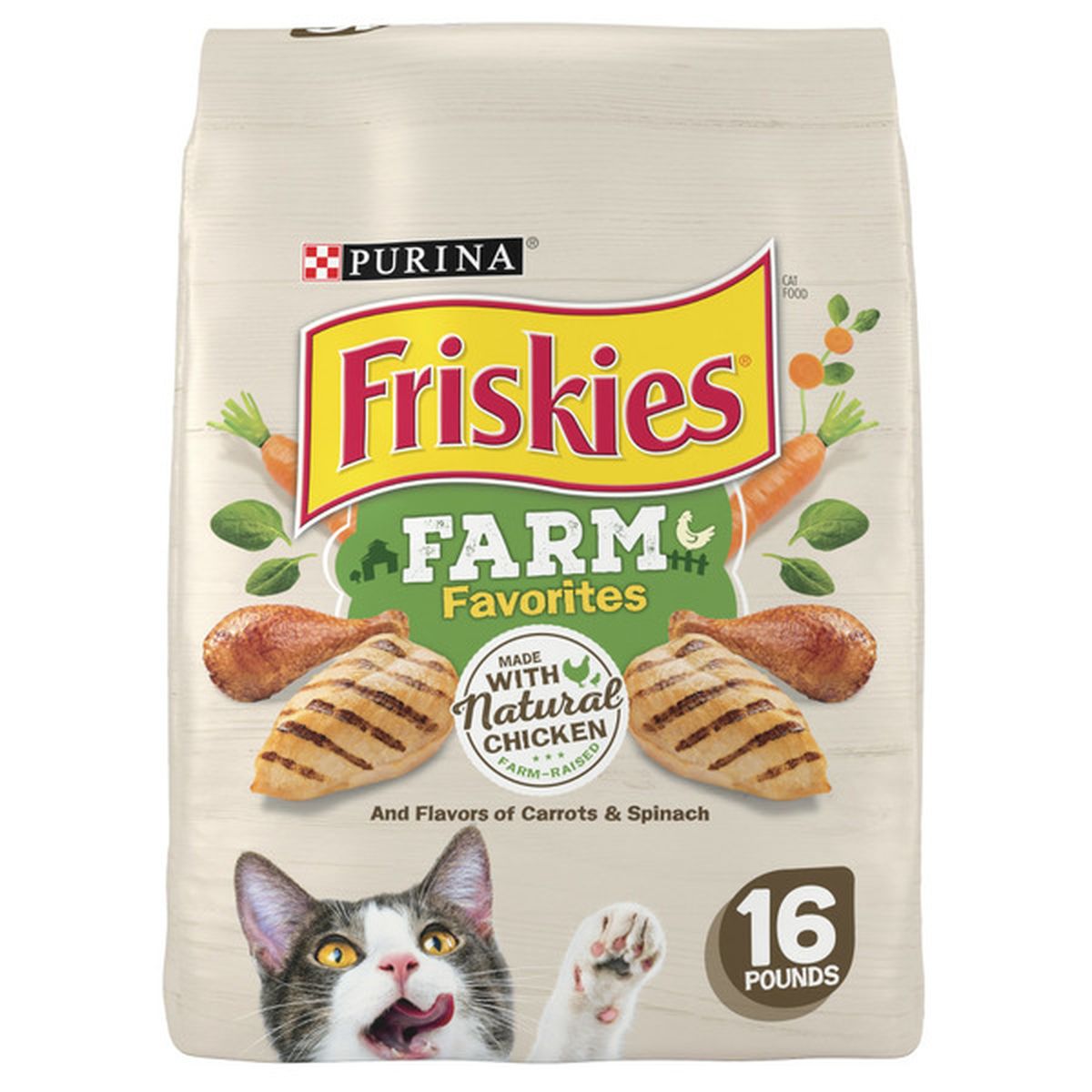 Purina Friskies Dry Cat Food, Farm Favorites With Chicken (16 Lb 