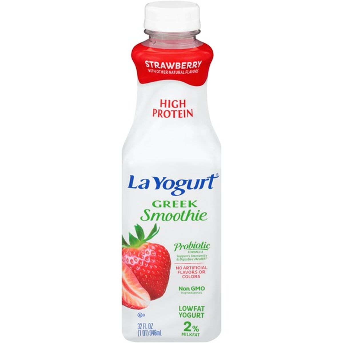 La Yogurt Strawberry Smoothie Lowfat La Yogurt Probiotic Strawberry Greek Smoothie Lowfat Yogurt 0599