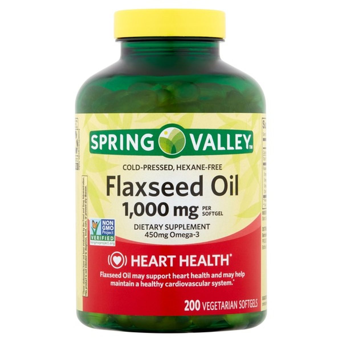 Spring Valley 1000 Mg Flaxseed Oil Vegetarian Softgels 200 Ct