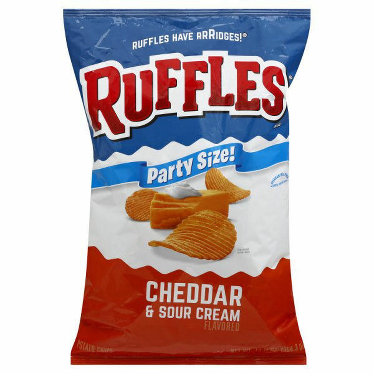 Ruffles Potato Chips, Cheddar Sour Cream Flavored, Party Size (12.5 oz)  Delivery or Pickup Near Me Instacart