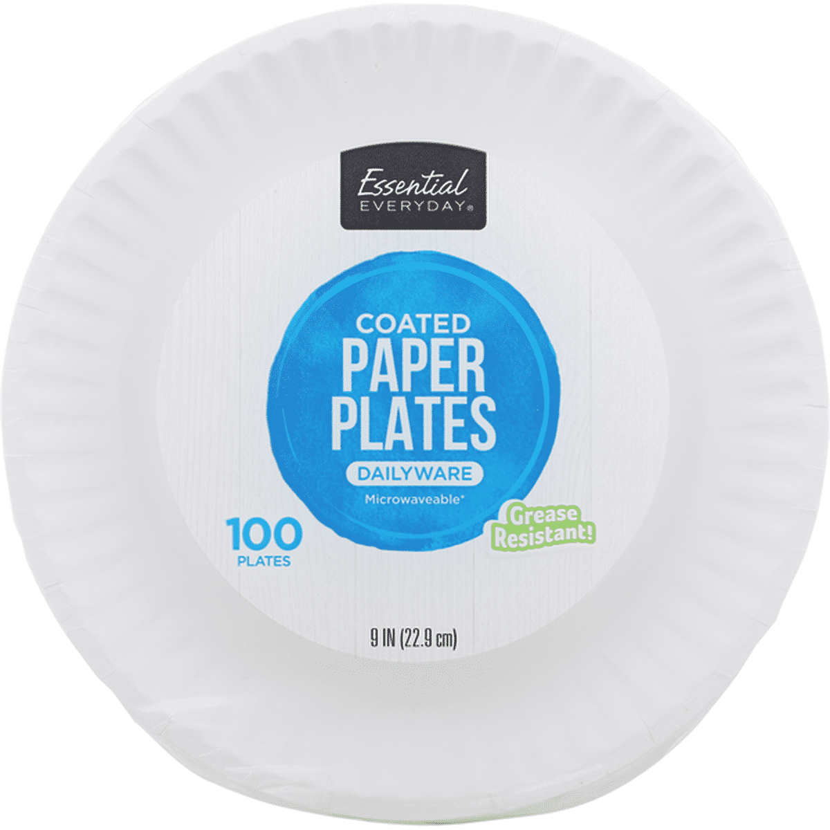 Essential Everyday Paper Plates, Dailyware, Coated, 9 Inch (9 in ...