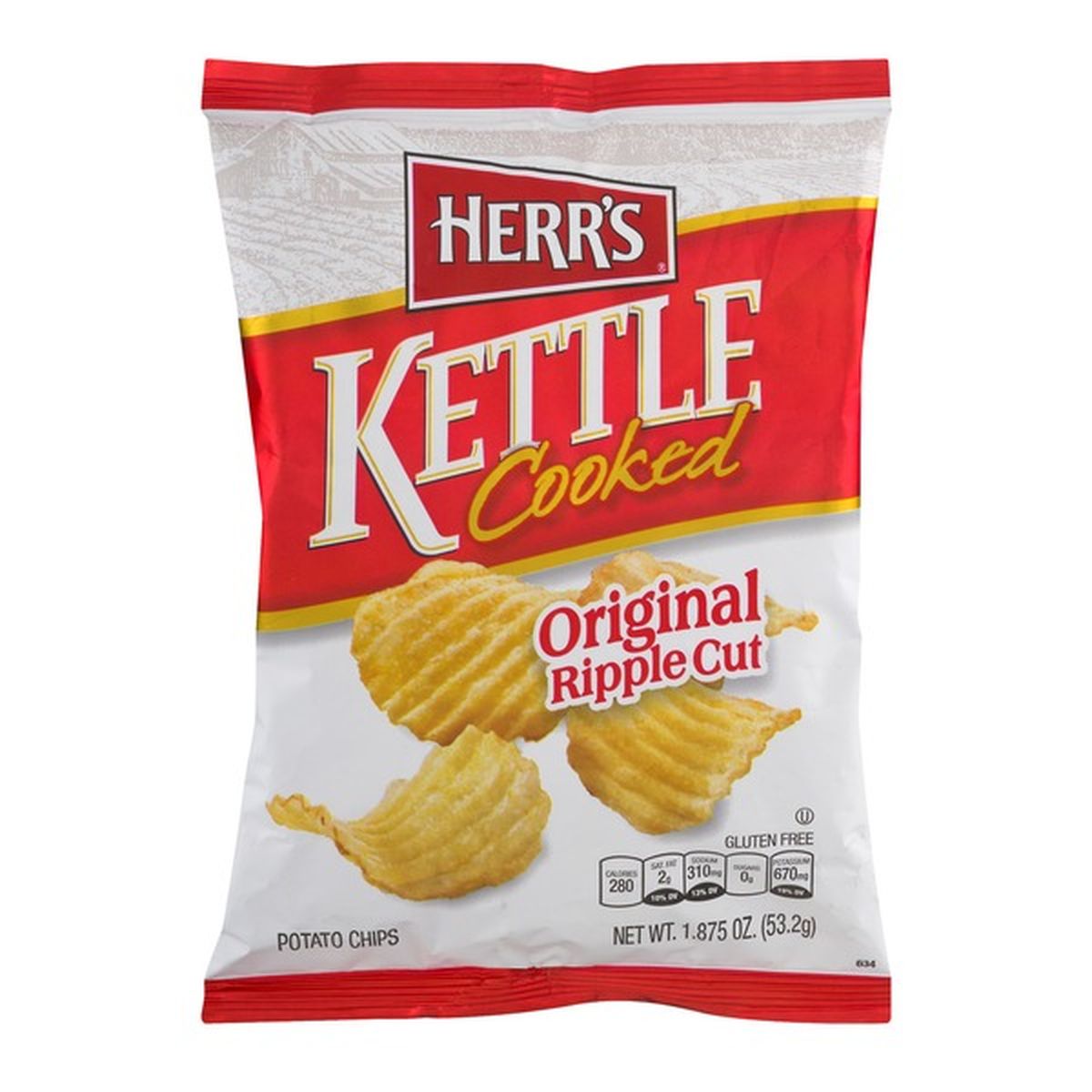 Herr S Kettle Cooked Original Ripple Cut Potato Chips 1 875 Oz