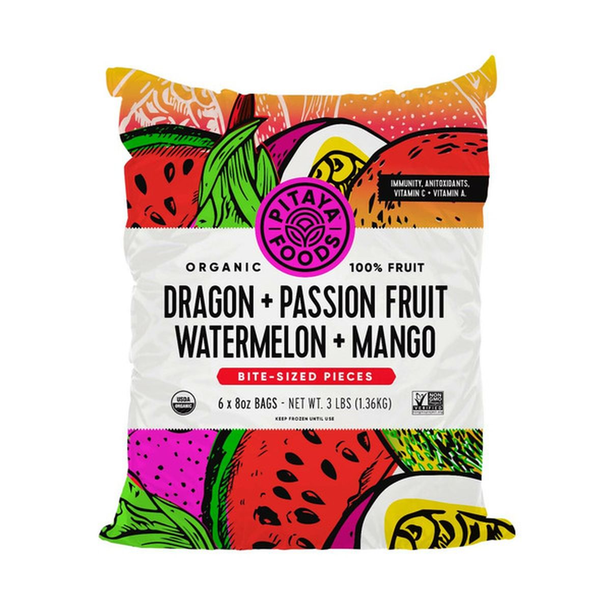 Pitaya Foods Dragon Fruit + Passion Fruit + Watermelon + Mango Pieces (3  lb) Delivery or Pickup Near Me - Instacart