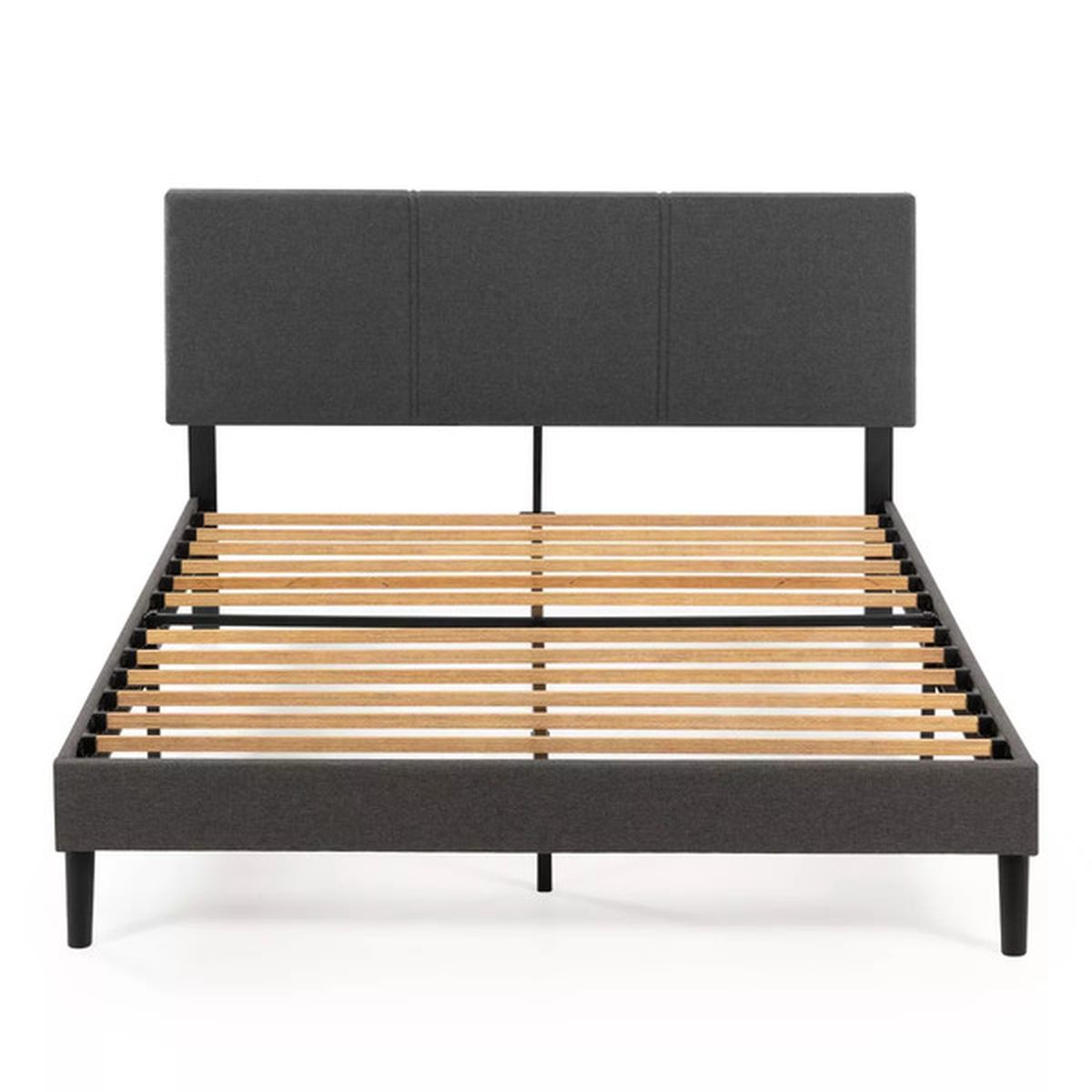 Zinus Cambril Upholstered Platform Bed Frame With Sustainable Bamboo ...