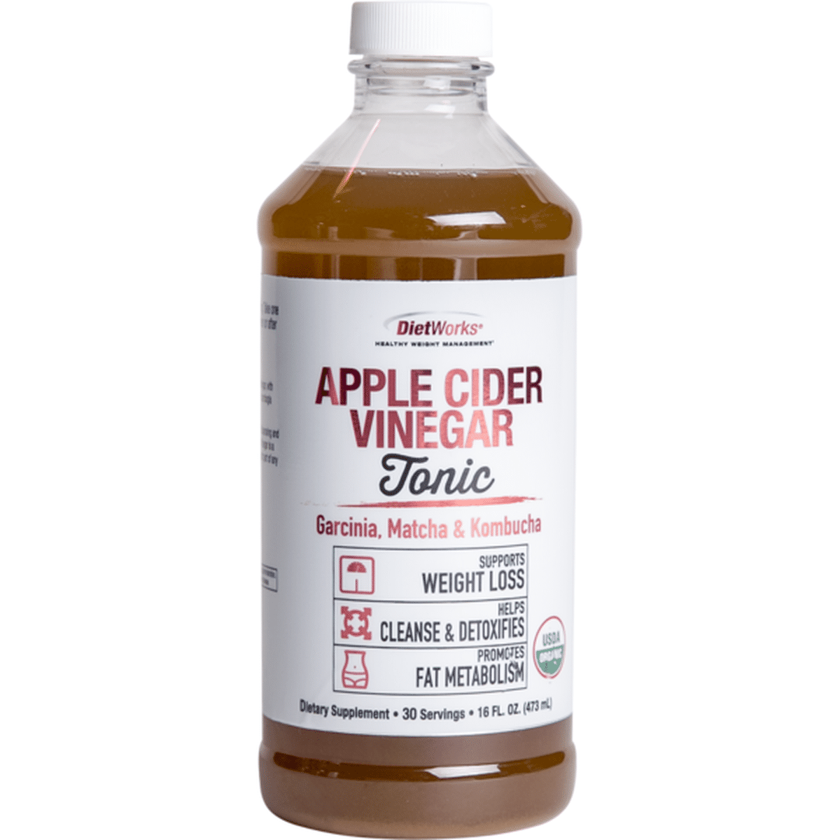 Dietworks Organic Apple Cider Vinegar Tonic With Garcinia Matcha And Kombucha 16 Fl Oz Delivery