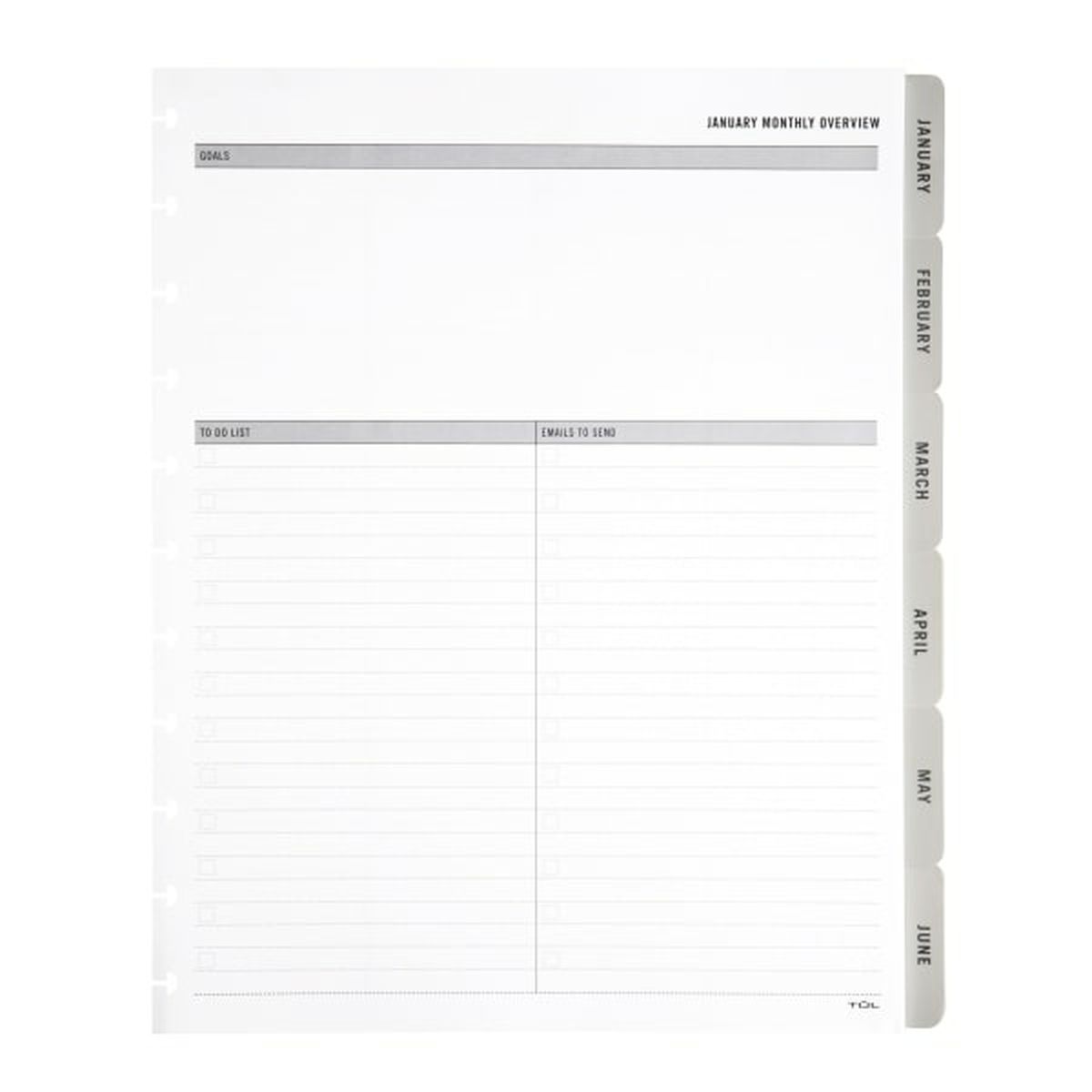 TUL 2025 January To December Discbound Monthly Planner Refill Pages