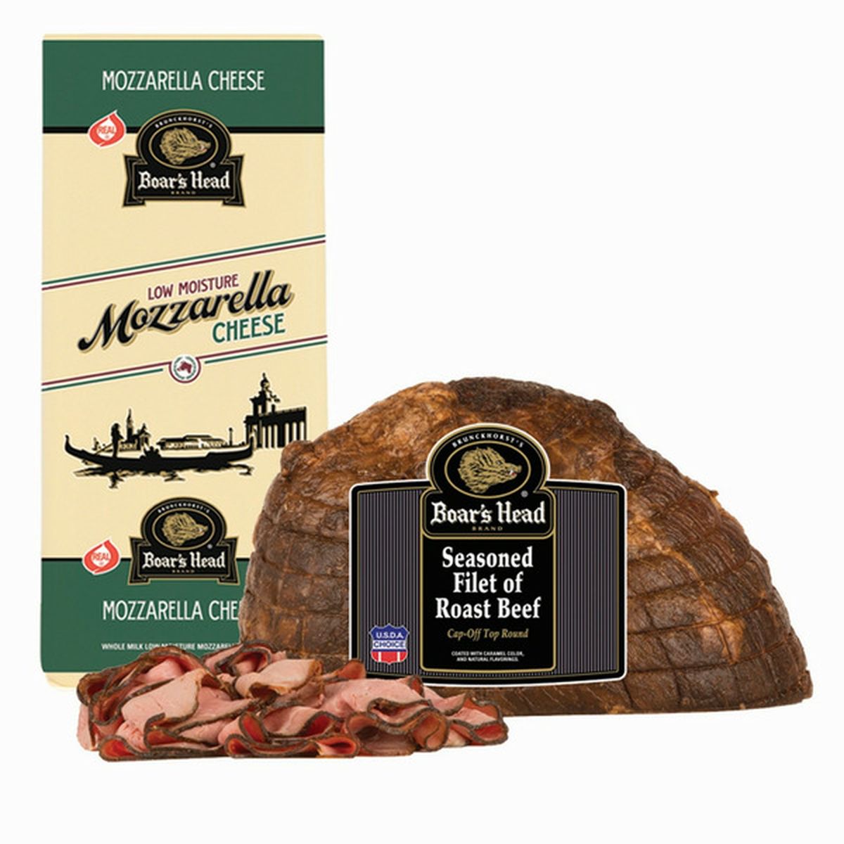 Boar's Head Mozzarella Cheese & Seasoned Filet Of Roast Beef Combo (1 ...