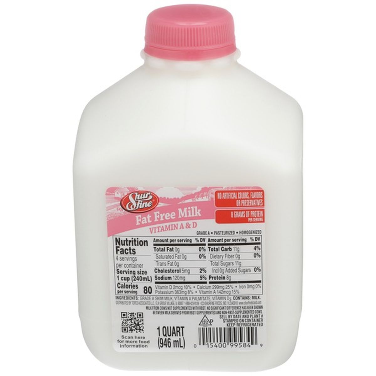 Shurfine Fat Free Milk (1 qt) Delivery or Pickup Near Me - Instacart