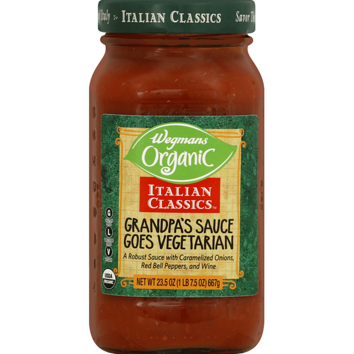 Wegmans Italian Classics Organic Grandpa S Sauce Goes Vegetarian 23 5 Oz Delivery Or Pickup