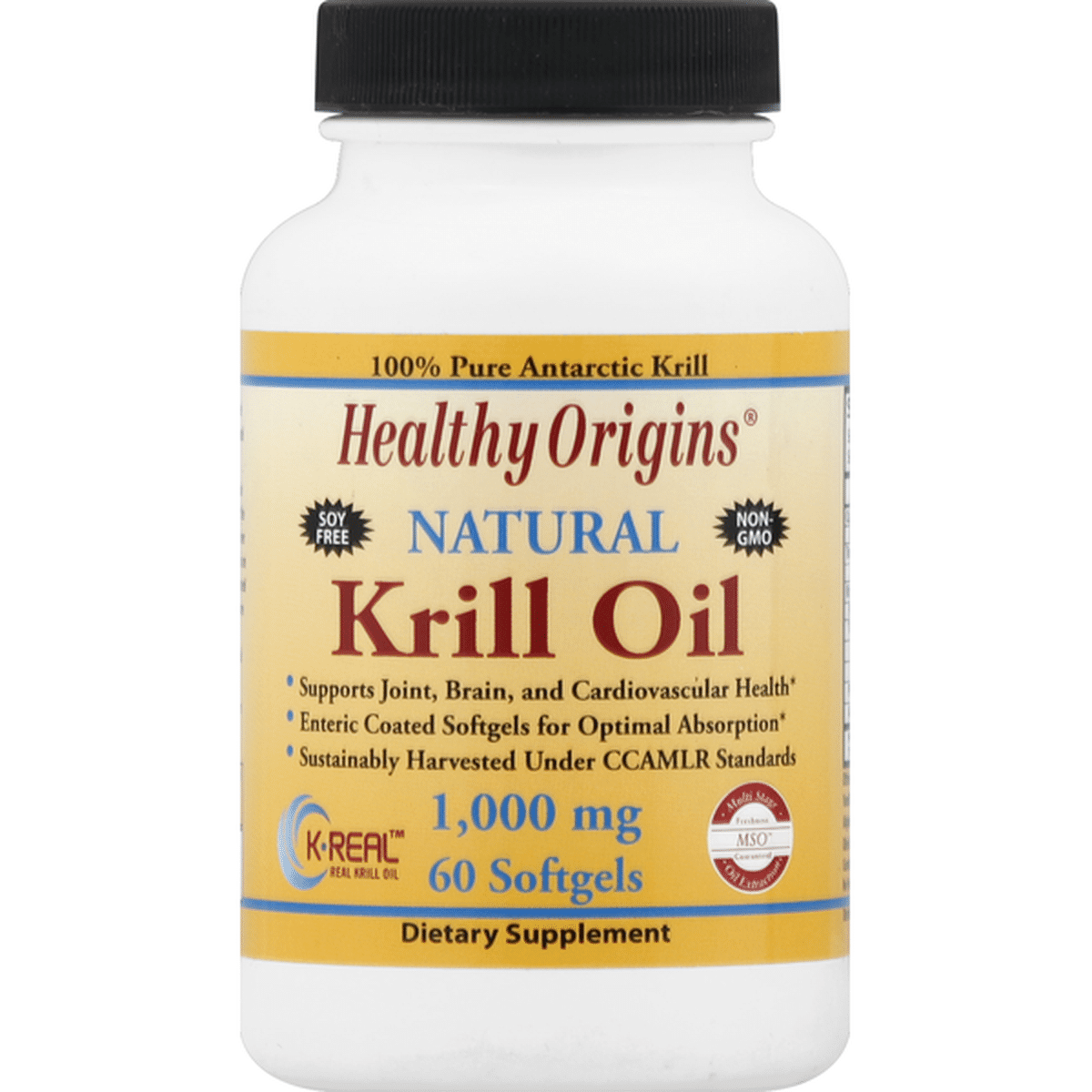 Healthy Origins Krill Oil, 1000 mg, Softgels, Natural Vanilla Flavor ...