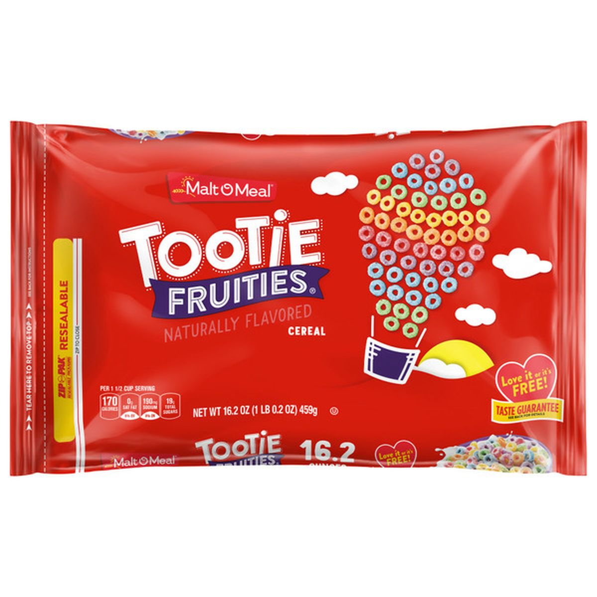 Malt-O-Meal Tootie Fruities Cereal, Fruity Breakfast Cereal, Bag (16.2 ...