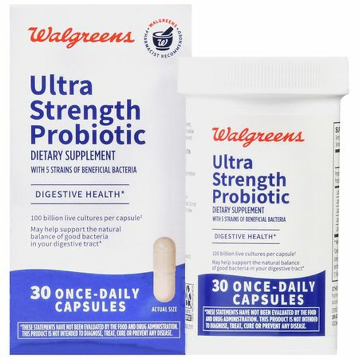 Walgreens Ultra Strength Probiotic With 5 Strains Of Beneficial